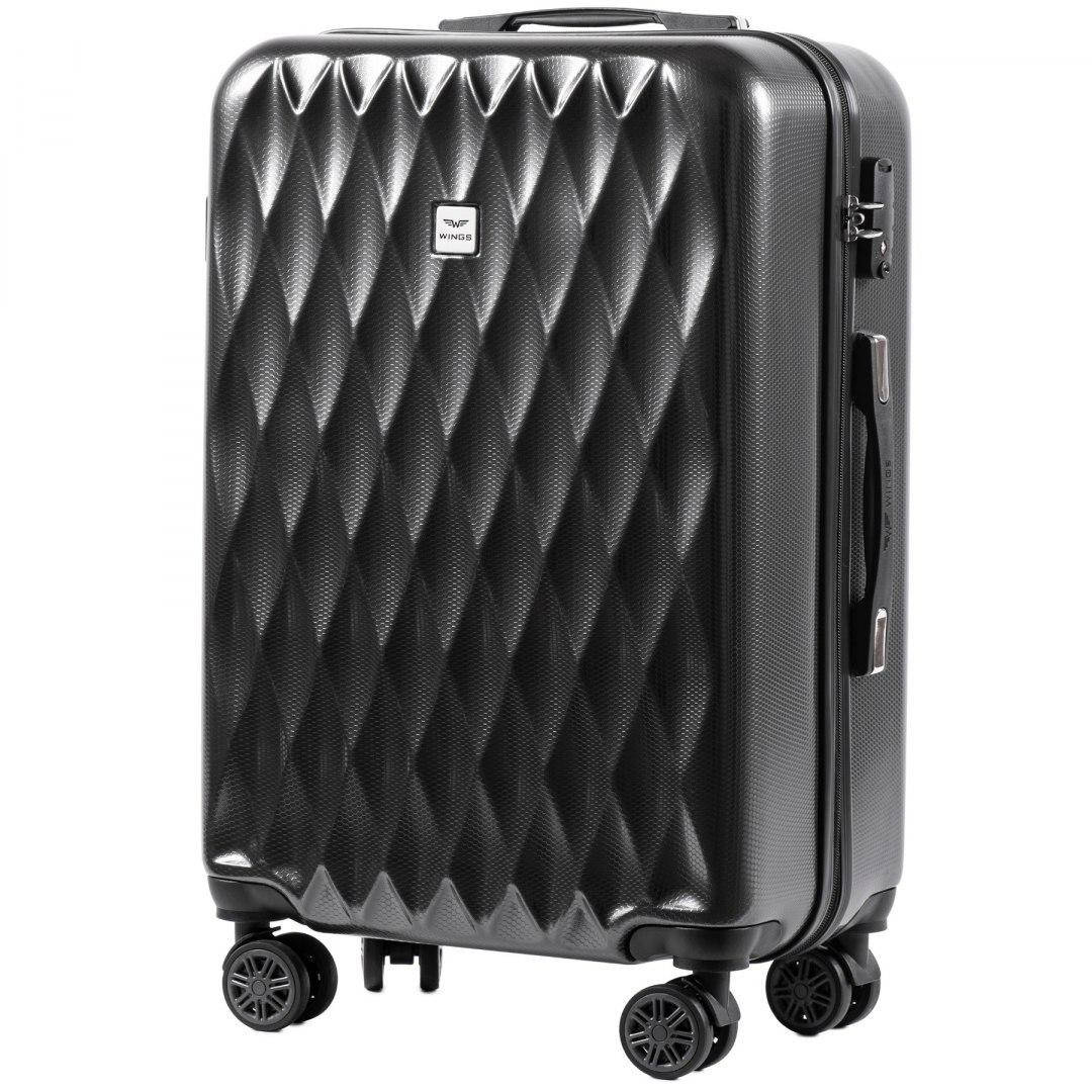 

пластиковый чемодан на 4 колесах Wings PC190 M Графитовый