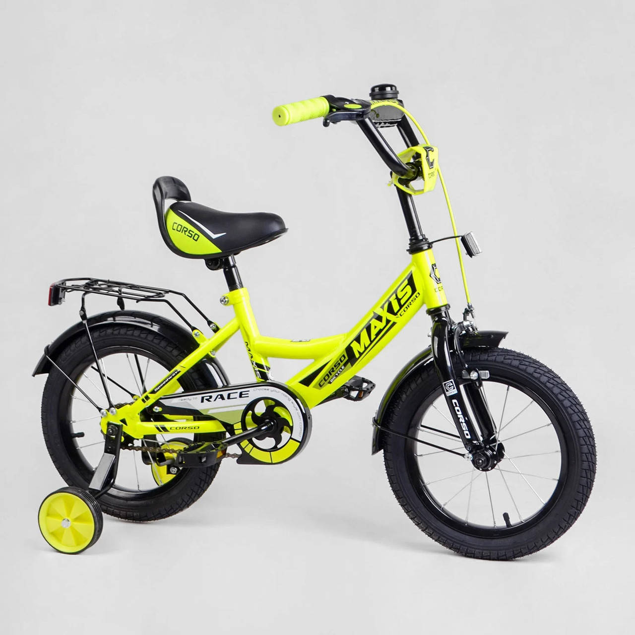 

Велосипед 14" дюймов 2-х колёсный "CORSO" MAXIS-14505 желтый 113868
