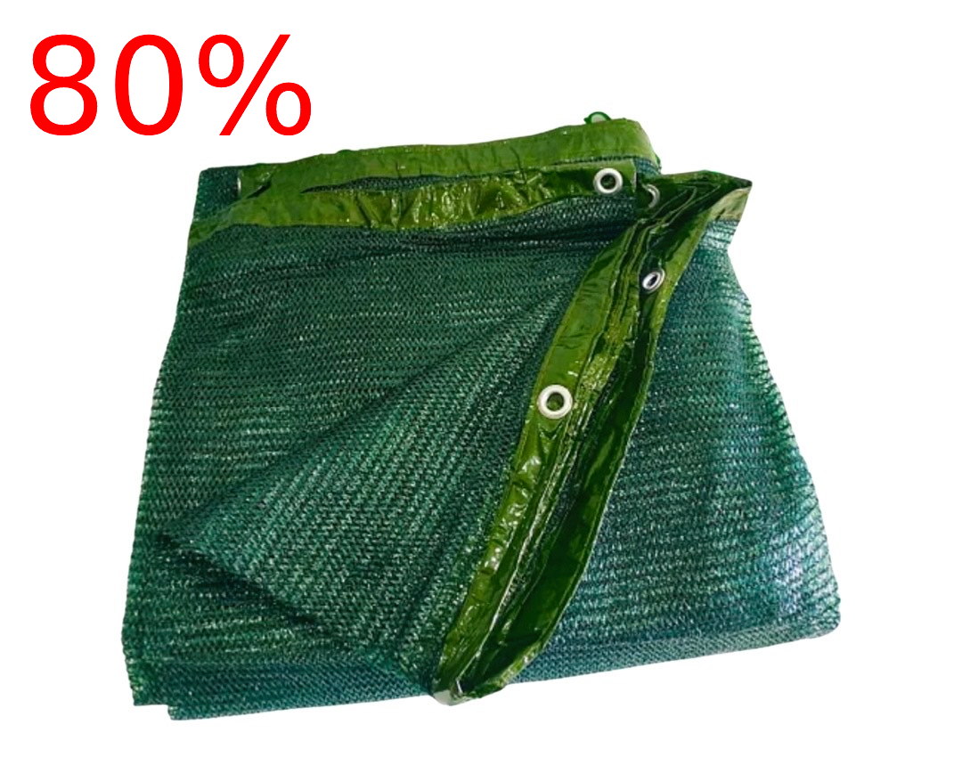 

Сетка затеняющая в пачке с кольцами 80%, 2х3 м., Зелёный