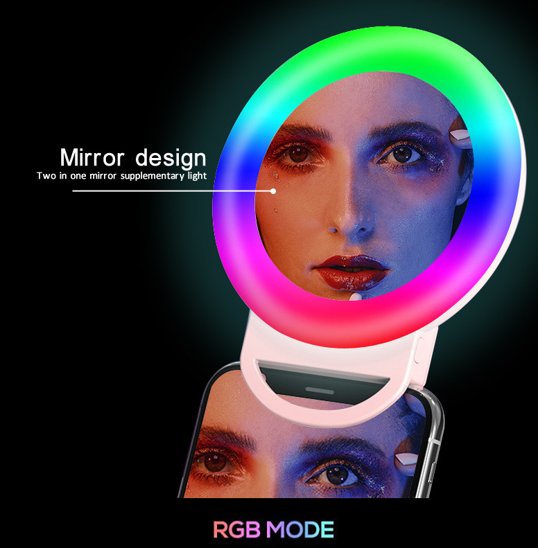 

Кольцевая селфи-лампа с зеркалом Selfie Ring Light H8-1 для телефона,планшета