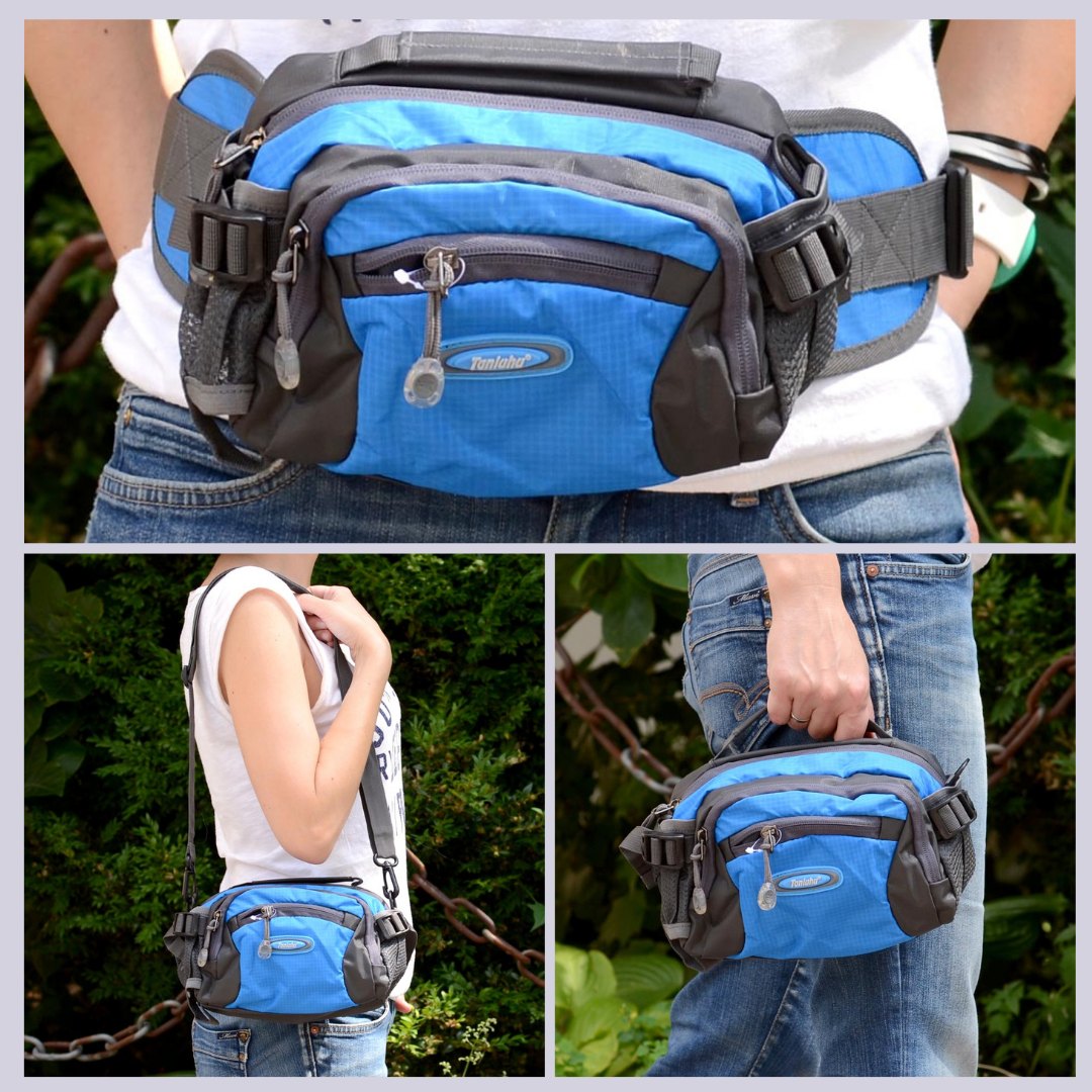 

Сумка бананка 2 в 1 Голубой