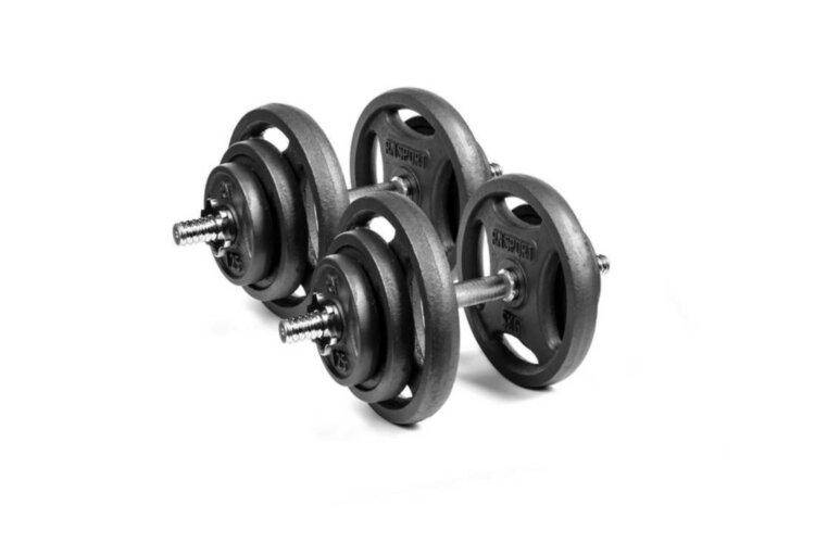 

Гантели разборные RN-Sport 2 по 18,5 кг металлические, чугунные