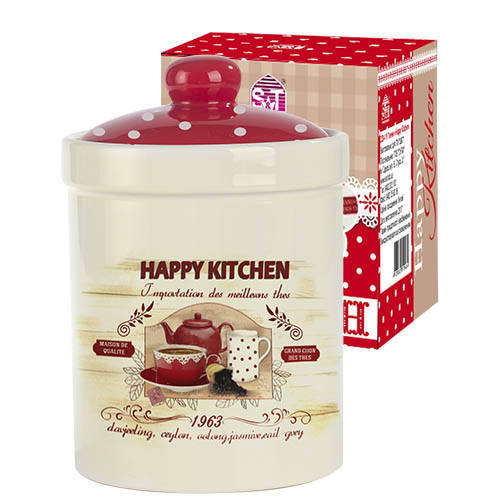 

Емкость для сыпучих продуктов S&T Happy Kitchen 990 мл 6923-11, Бежевый