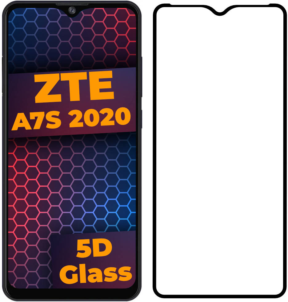 

5D стекло ZTE Blade A7s 2020 (A7020) (Защитное Full Glue) Black, Черный