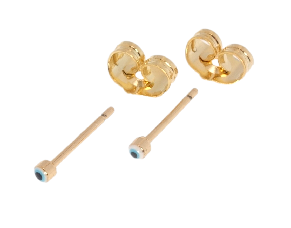 

Серьги Xuping Позолота 18K гвоздики (пусеты) "Миниатюрный Глаз Фатимы" ø 2мм