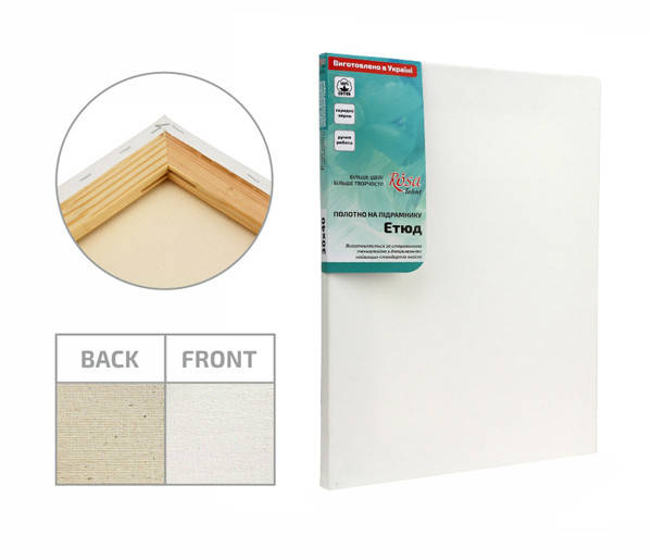 

Холст на подрамнике 40*60 см, среднее зерно акрил хлопок ROSA Gallery