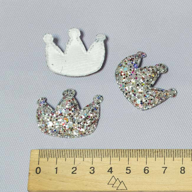 

Декор патч Корона пузатик экокожа серебро мульти Апли-19-2