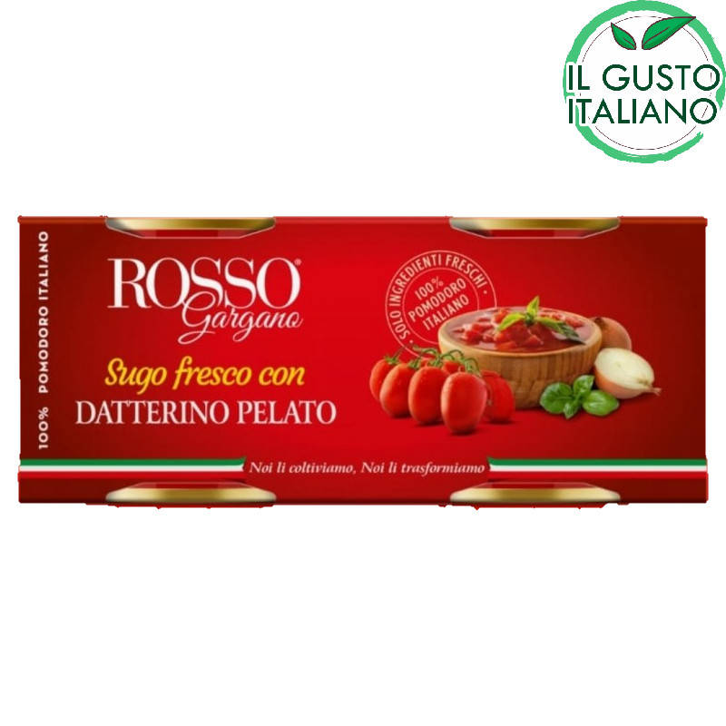 

Rosso Gargano Datterino pelato Помидоры с базиликом 2 шт по 230 гр