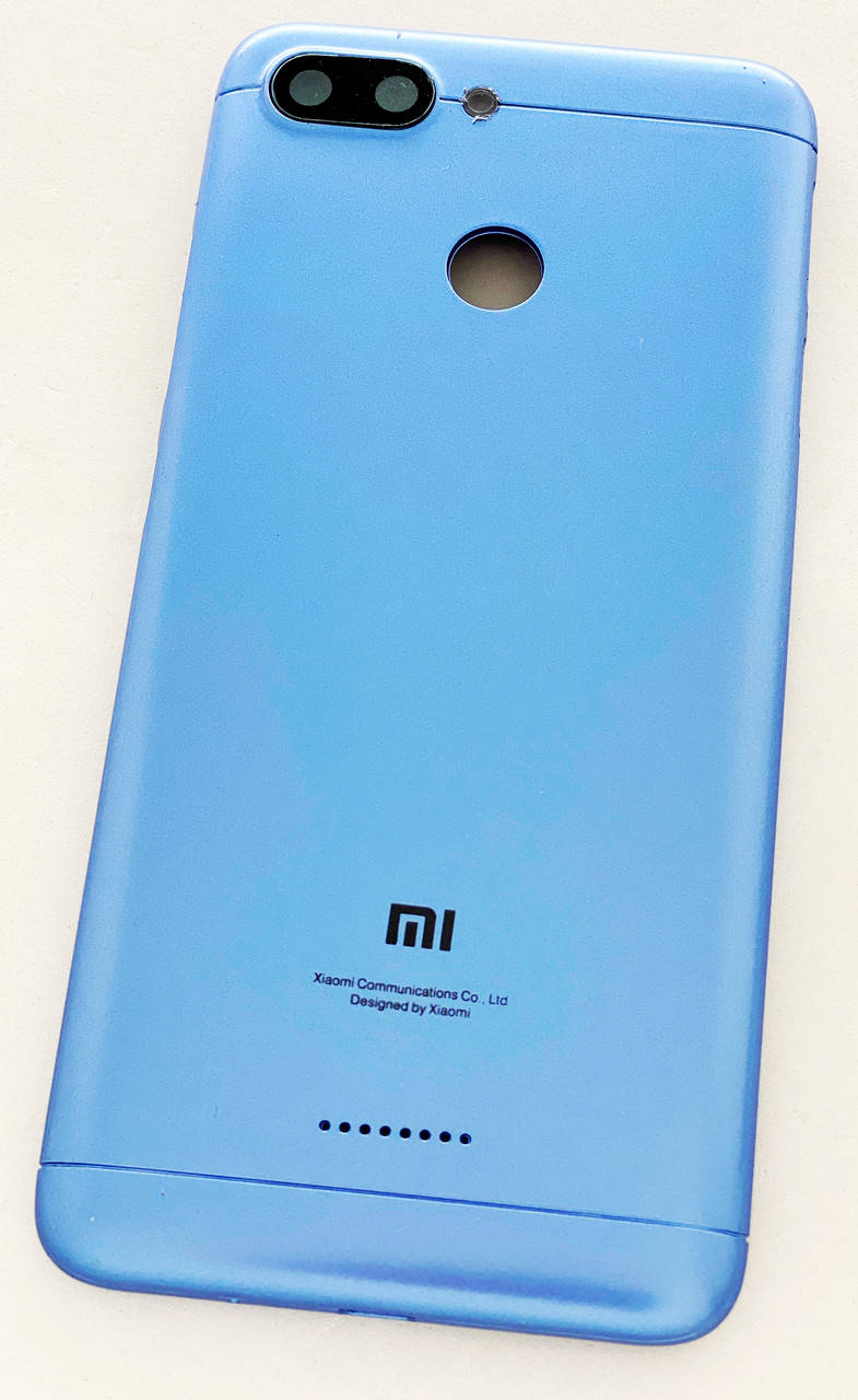 

Задняя крышка для Xiaomi Redmi 6, Glabal version, на 2 Sim карты, синяя, Синий