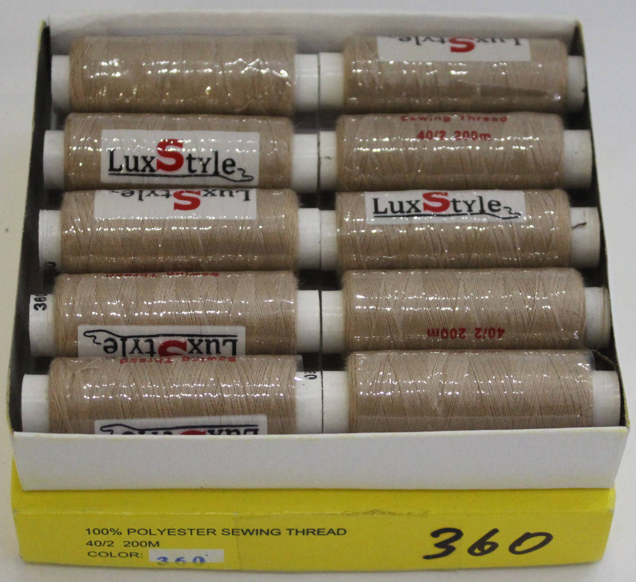 

Нитки швейные LuxStyle 40/2-200м (100% полиэстeр) №360, Разные цвета
