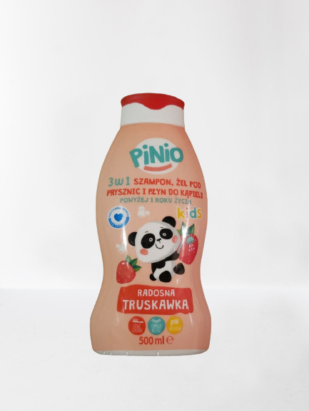 

Детский шампунь для мытья тела и принятия ванной Pinio 3in1 Shampoo Radosna Truskawka Kids 500 мл