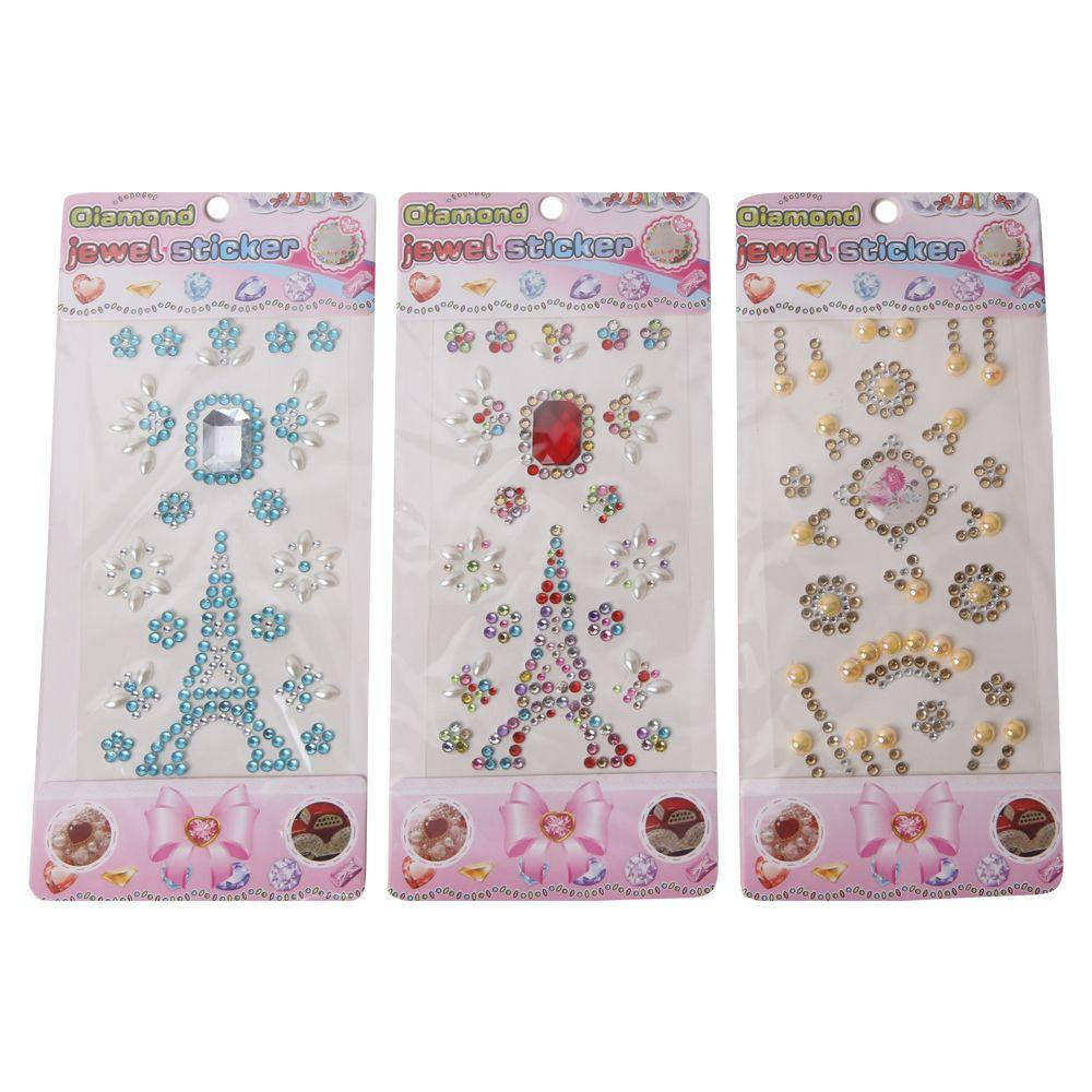 

Наклейки Стрази мікс кольорів і розмірів асортимент