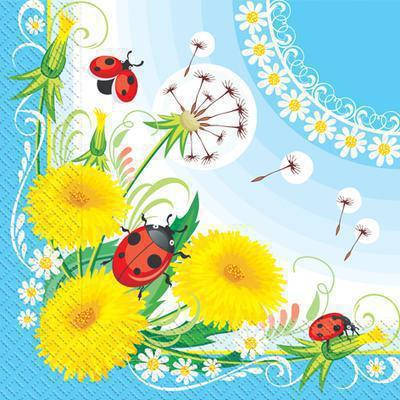 

Салфетки бумажные трехслойные с рисунком Марго "Одуванчик" 18 шт