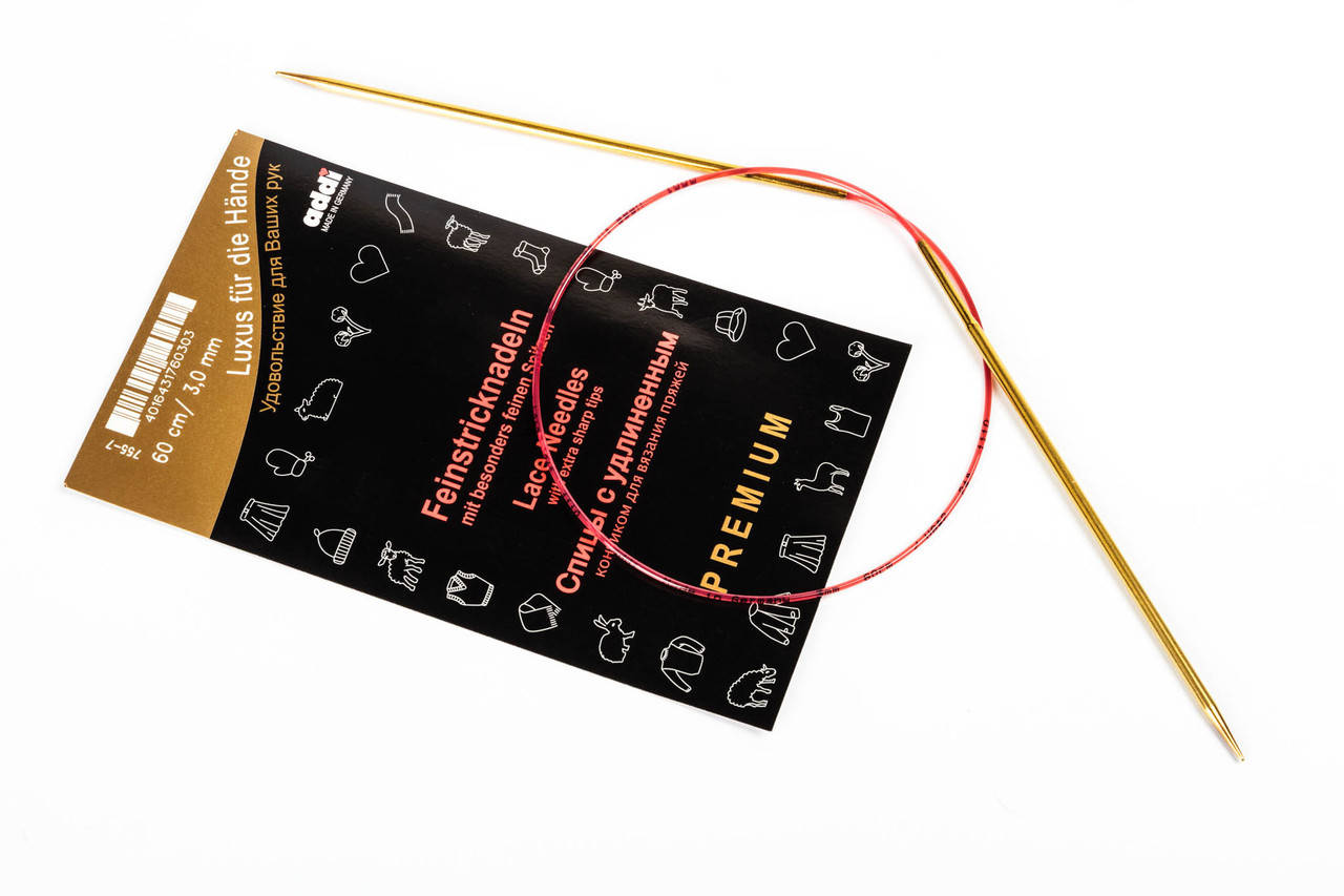 

Addi 755-7/60-3.00 Спицы круговые с удлиненным кончиком позолоченные, 60 см, 3.00 мм