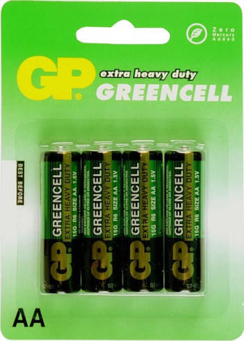 

Батарейка пальчиковая AA LR6 GP Greencell 15GEB-2S4