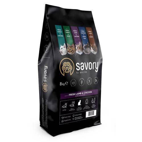 

Сухой корм Savory для кастрированных котов со свежим мясом ягненка и курицы, 8 кг