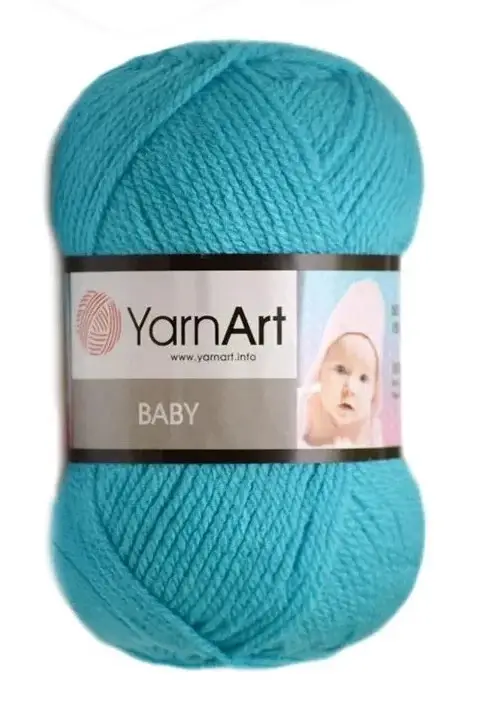 

Пряжа Демисезоная акриловая БебиYarnArt Baby Ярнарт 100% акрил, Турция 552- бирюза