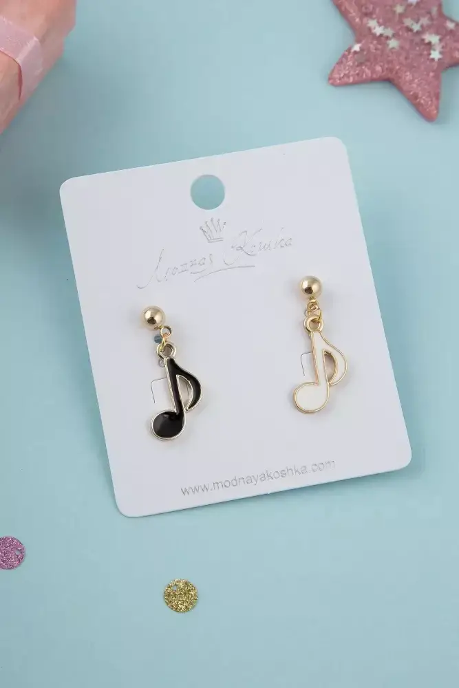 

Серьги креативные Музыкальная нота