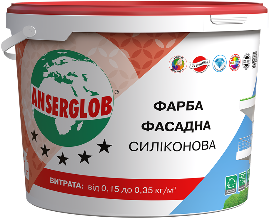 

Фарба фасадна силіконова Anserglob 14, Разные цвета
