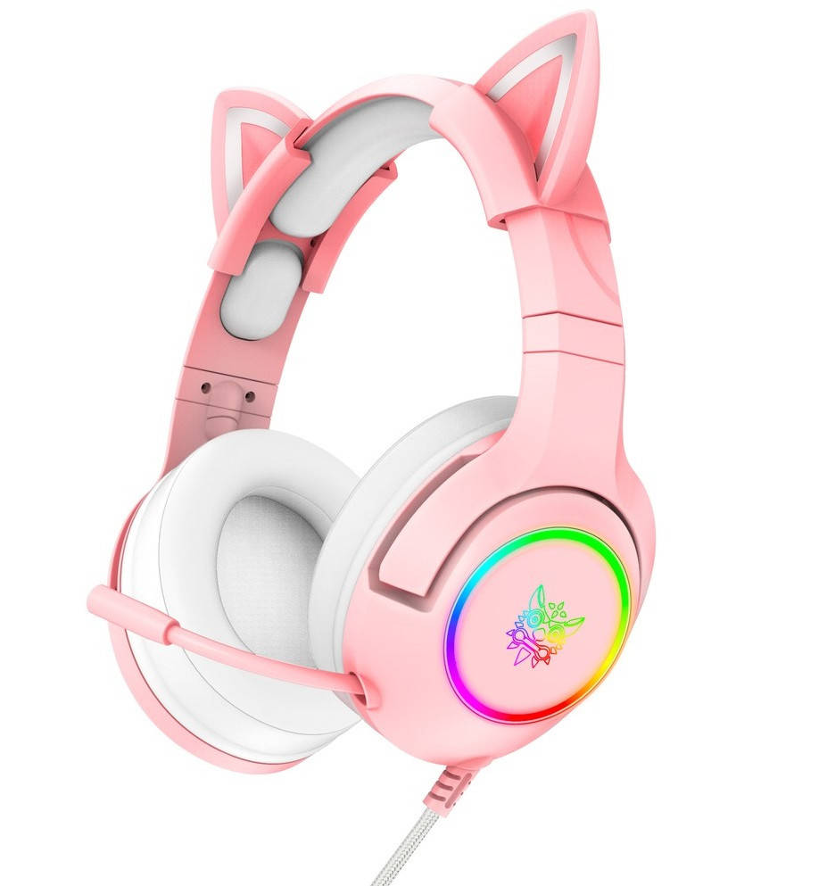 

Наушники игровые ONIKUMA LED K9 7.1, розовые, Розовый