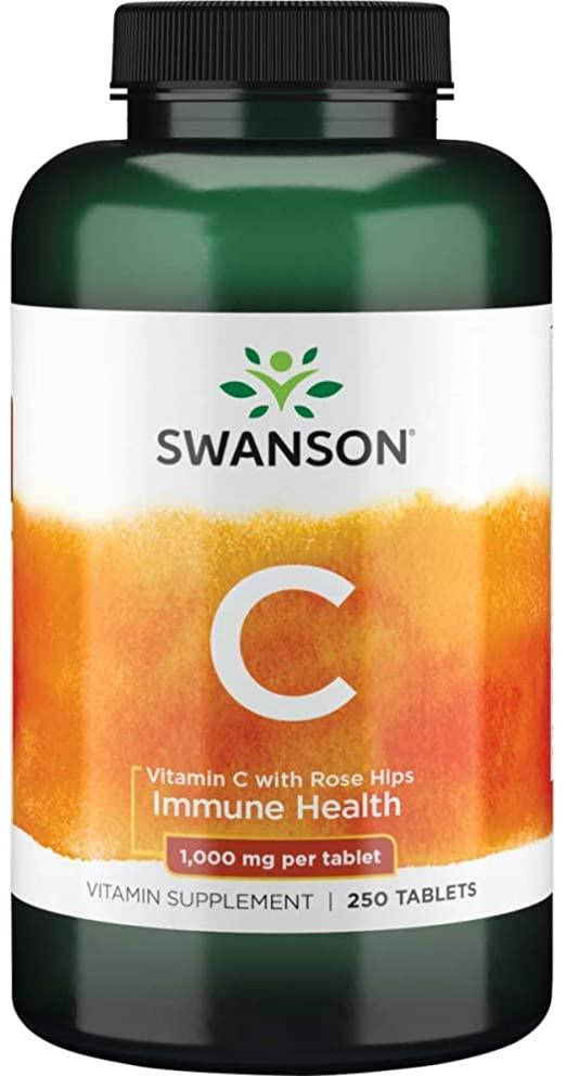 

Swanson Vitamin C with Rose Hips 1,000 mg, Витамин С (250 капс.)