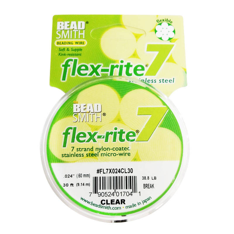 

Тросик ювелирный FLEX-RITE 7, Clear, толщина 0.60 мм, 30 футов (9,14 м)
