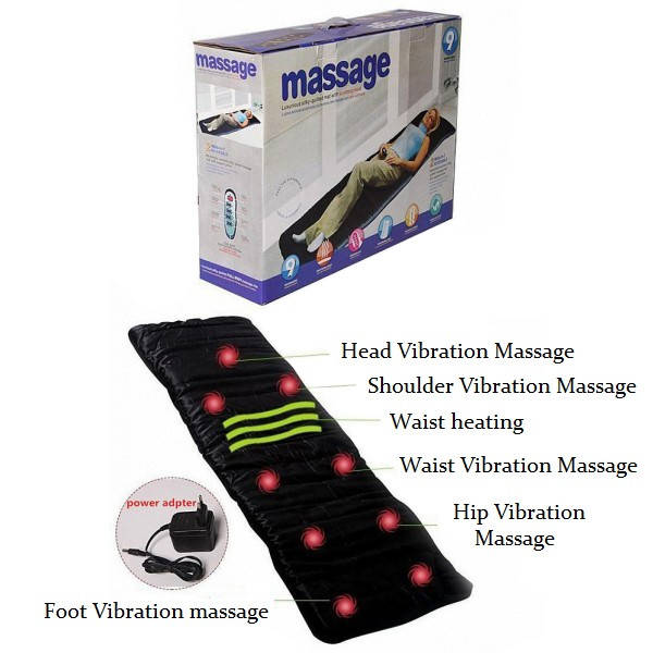 

Массажный коврик матрас массажер на 9 режимов Massage 150177, Черный