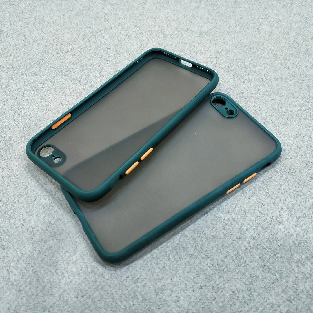 

Противоударный матовый чехол для iPhone 7 8 зеленый бампер защита камеры, Зелёный