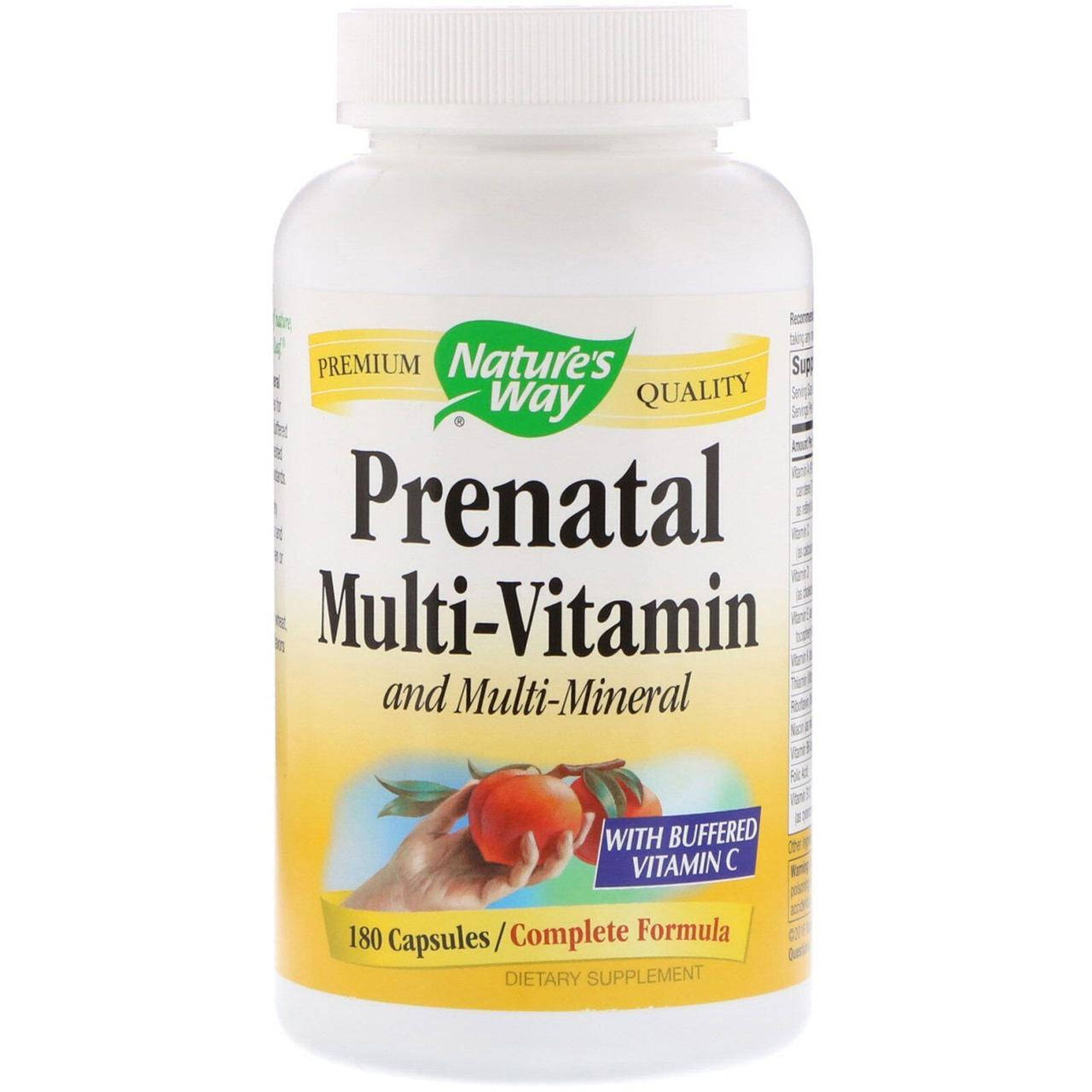 

Natures Way Prenatal multi, 180 капс=90 порц., витамины для беременных