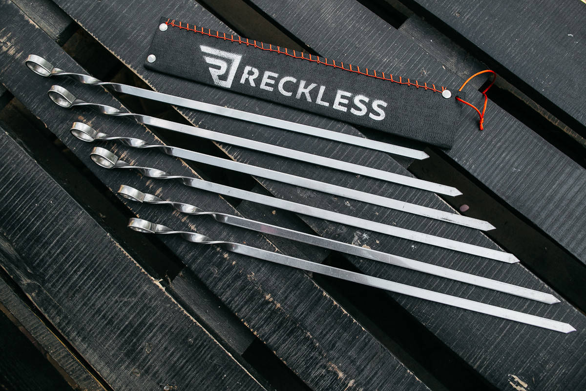 

Набор шампуров из нержавеющей стали 6 шт плоский в колчане 570х12х3мм Reckless