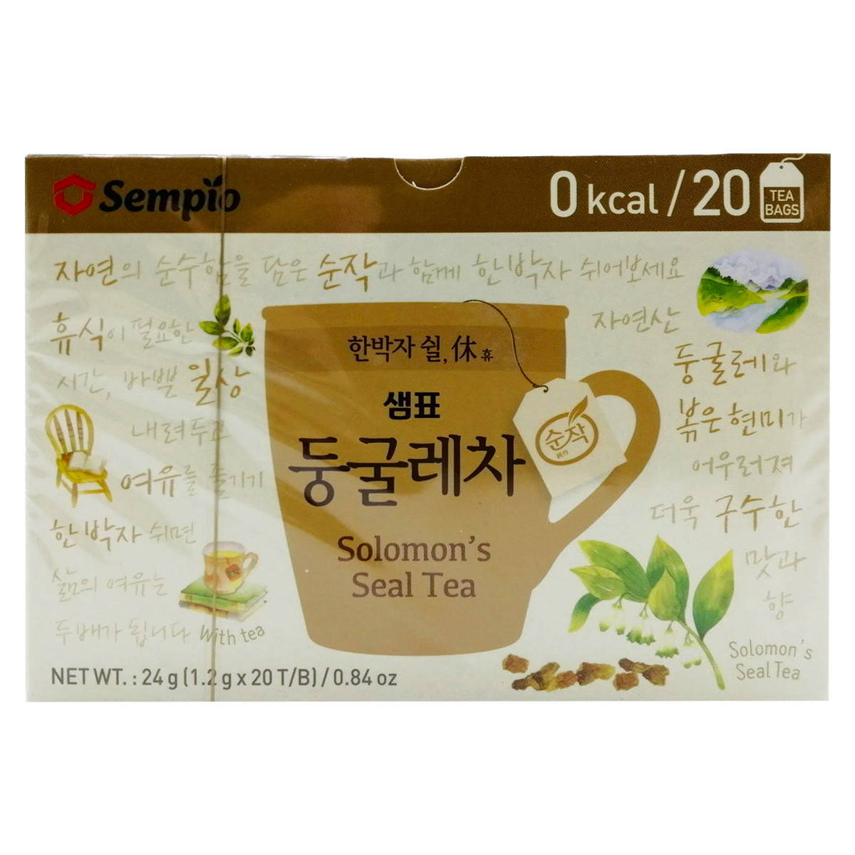

Чай с купеной, 20 пакетов, 24 г (20 пакетов х 1,2 г), ТМ Sempio, Южная Корея