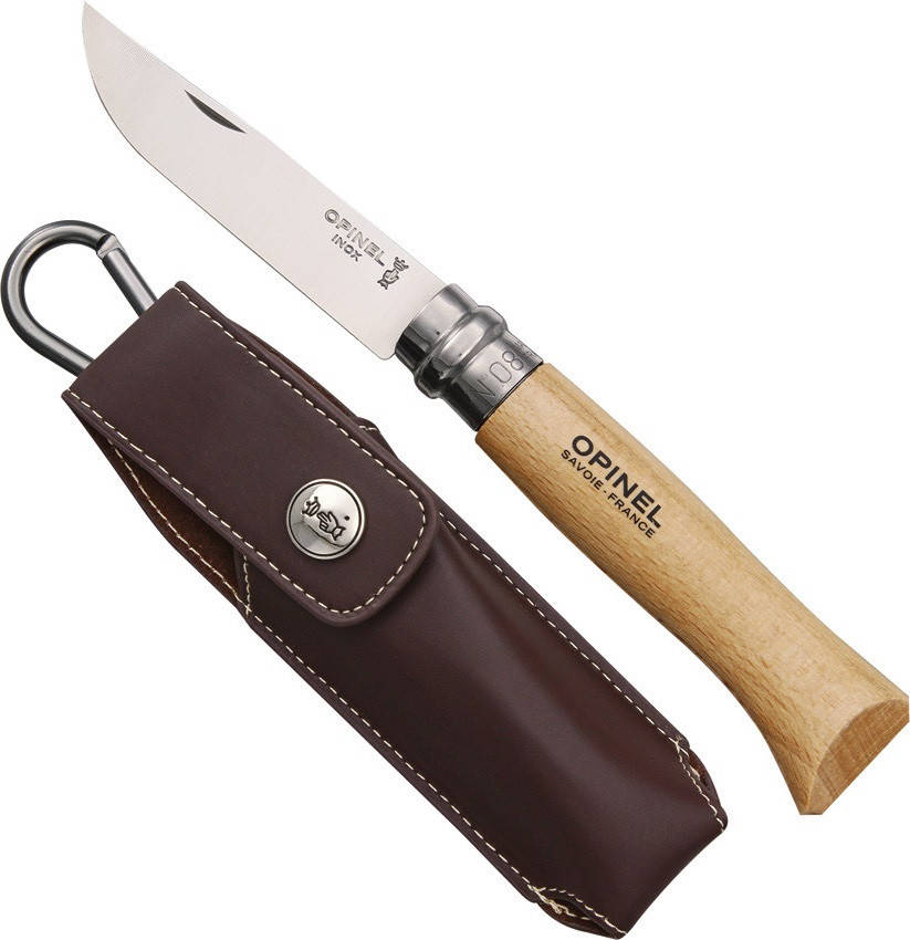 

Складной Нож с чехлом в пенале Opinel (Опинель) "Inox Natural" No.8 (001089) Нержавеющая сталь, Коричневый