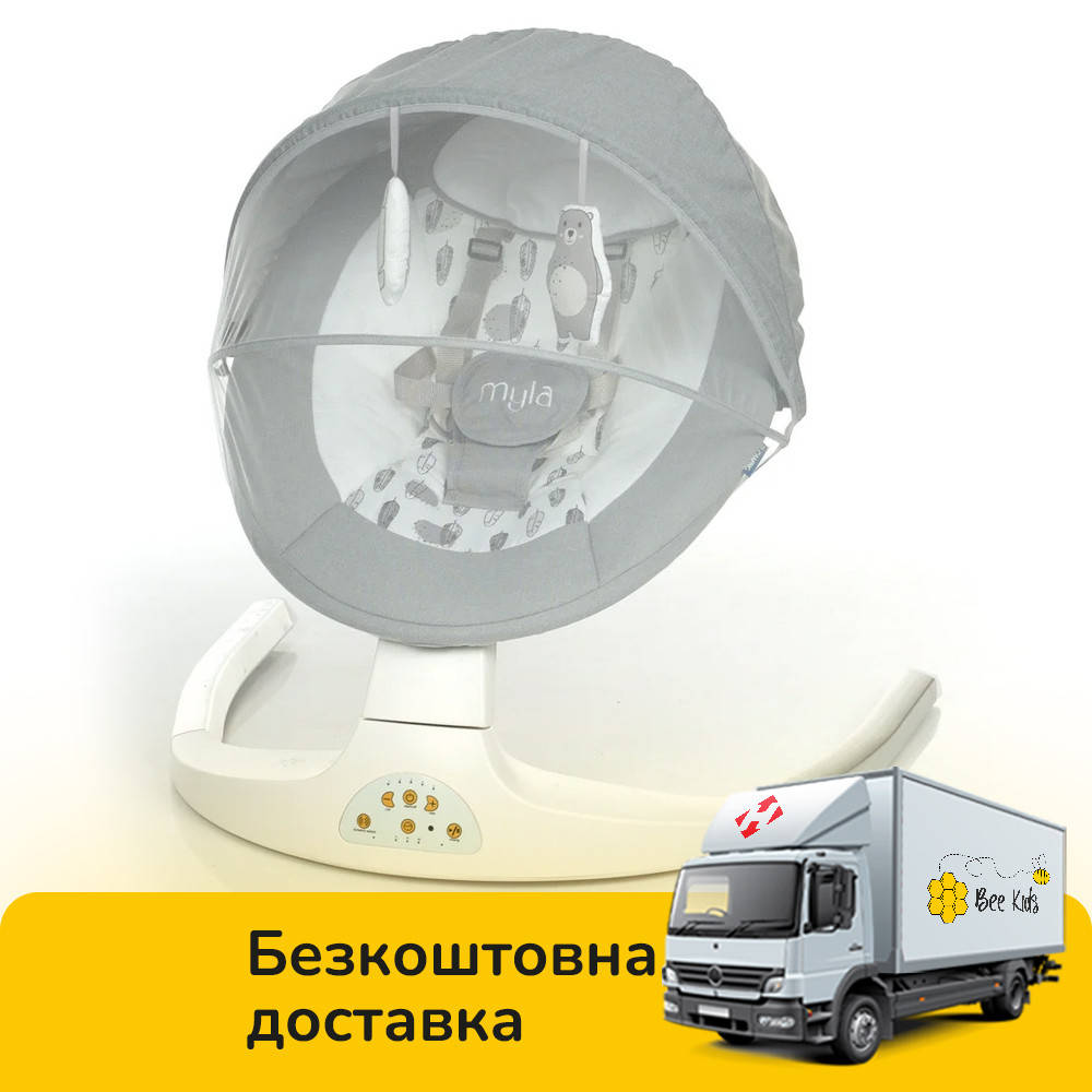 

Укачивающий центр шезлонг EL Camino Myla ME 1074 Soft Gray Серый
