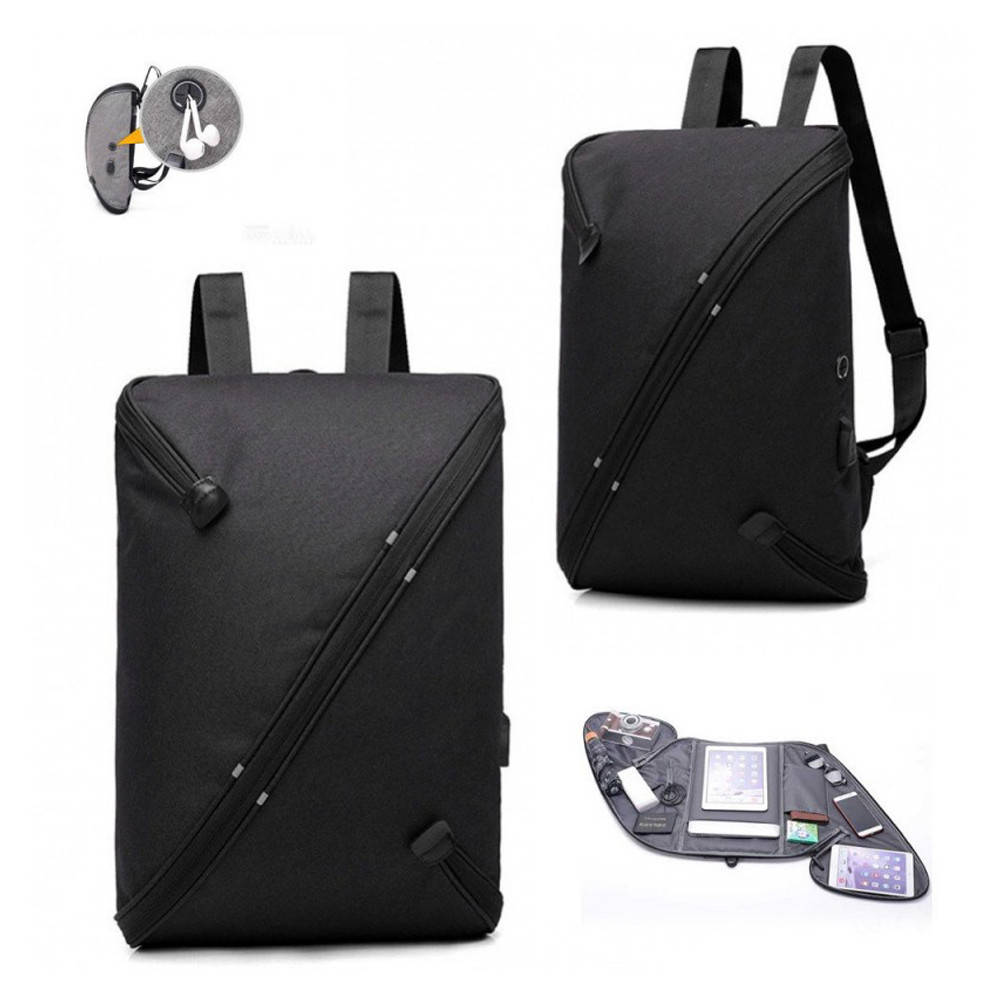 

Мужской рюкзак 20 л с выходом на USB и наушники UNO bag / Вместительный рюкзак, Темно-серый