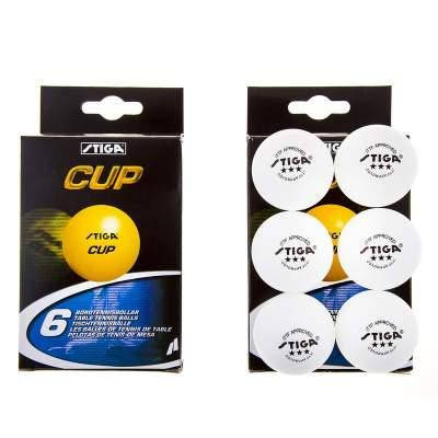 

Шарики для настольного тенниса Stiga Cup 3*, 6 шт, белый, C-6