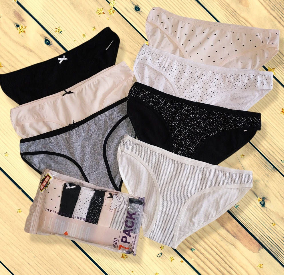 

Трусики высокие брифы женские набор 7 штук хлопковые Размеры 3XL