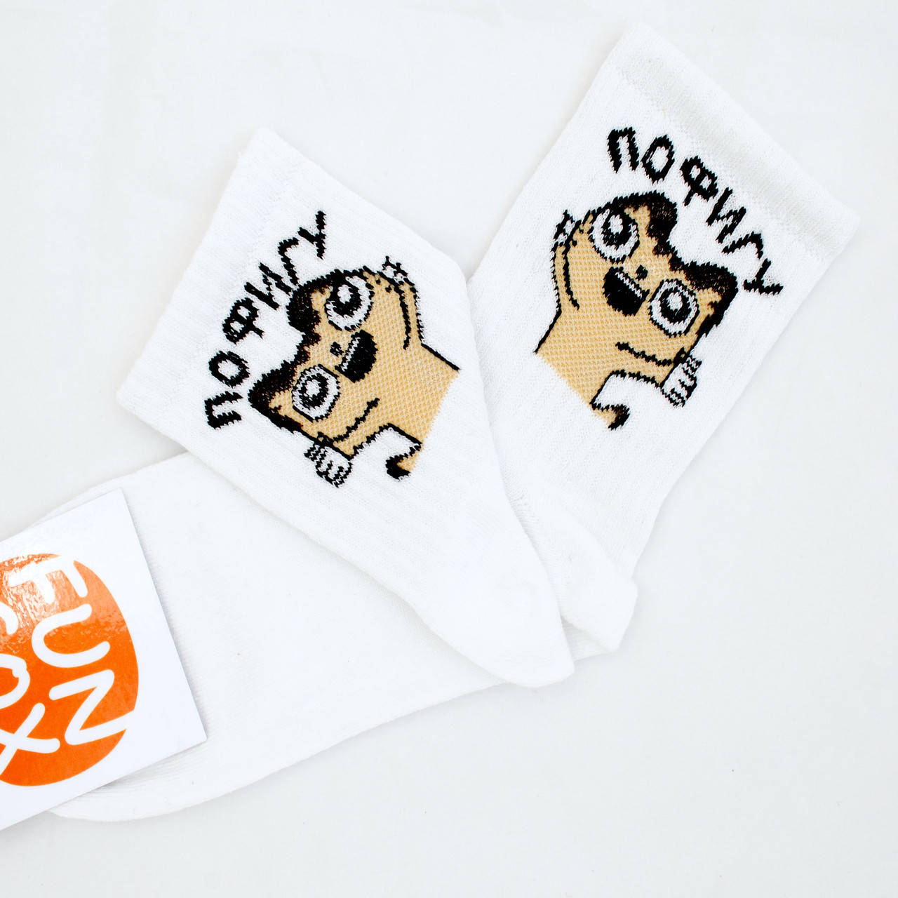 

Носки белые с принтом "Коты" Пофигу, Белый