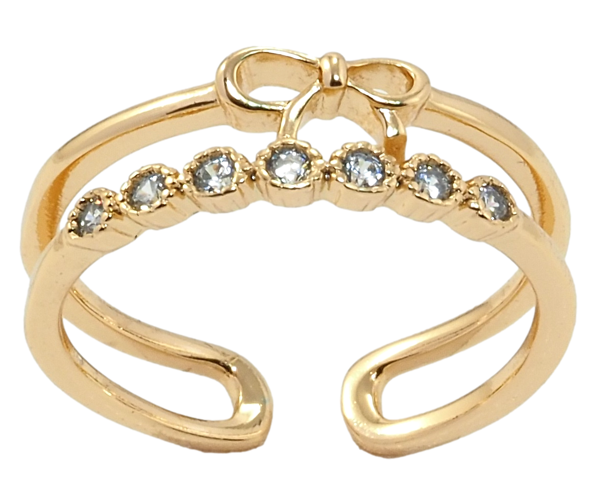 

Кольцо Xuping Позолота 18K "Дорожка циркония с бантом" р.16.5,18