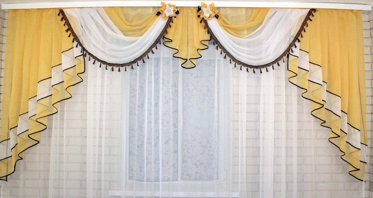 

Ламбрекен на карниз 3м. №28 Золотистий