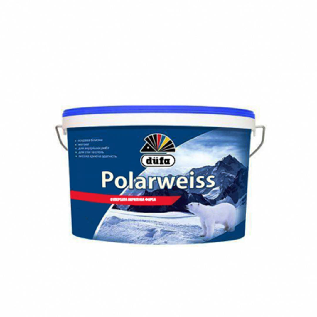 

Супер белая акриловая краска для стен и потолка Dufa Polarweiss 14кг, Белый