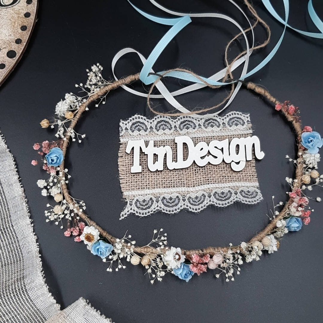 

Венок розовый. Голубой венок для девочки