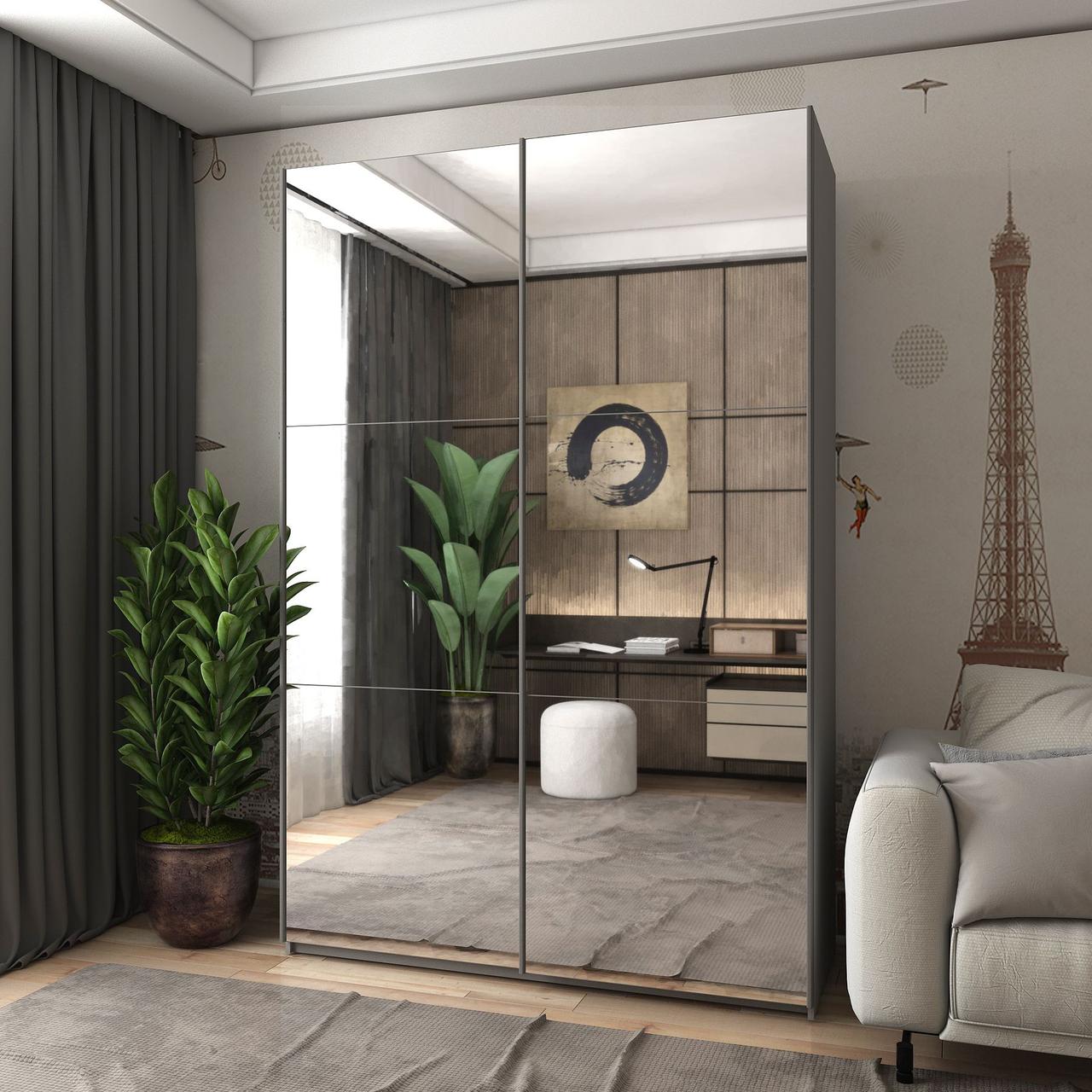 Шафа купе Doros G-Caiser Графіт 2 Дзеркала / 3 частини 160х60х240 (42005021)