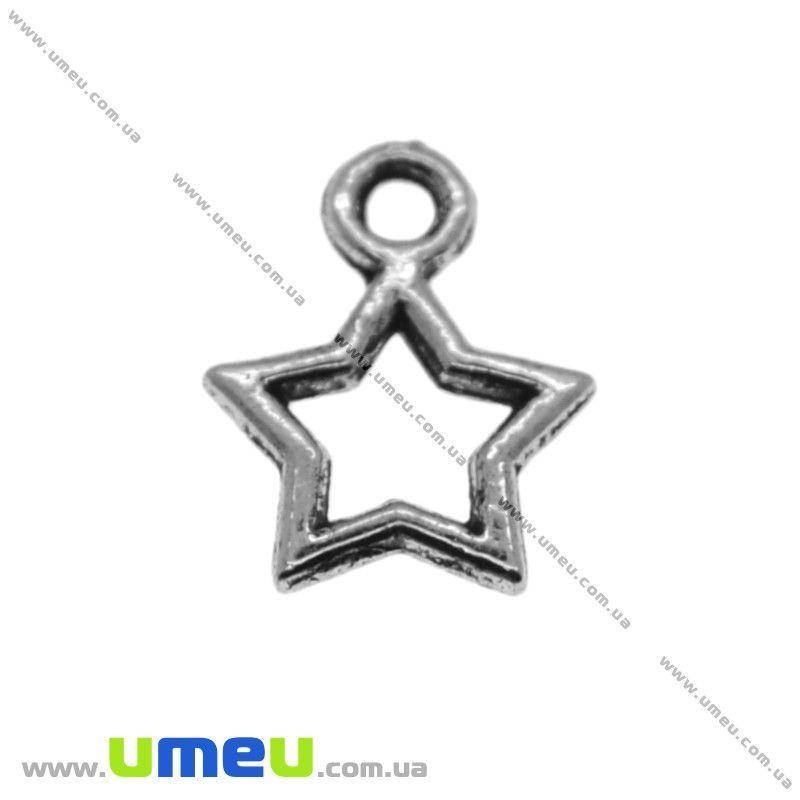 

Подвеска металлическая Звезда, Античное серебро, 12х9 мм, 1 шт (POD-003348)