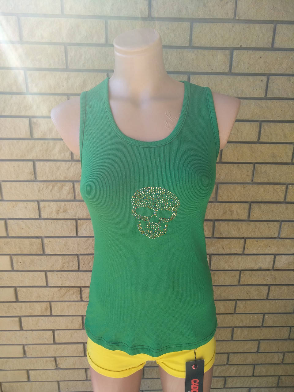 

Майка женская х/б со стразами MNN MOOD, Разные цвета