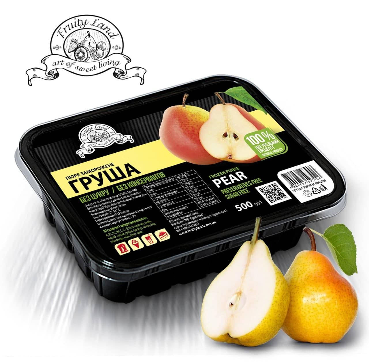 

Груша пюре Fruity Land замороженное без сахара,500г