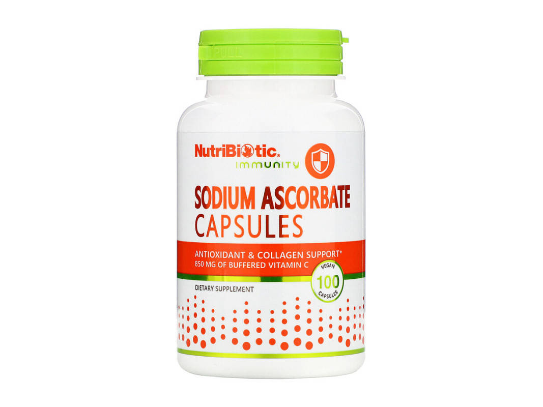 

Sodium ascorbate, NutriBiotic, буферизованный витамин C, 100 капсул
