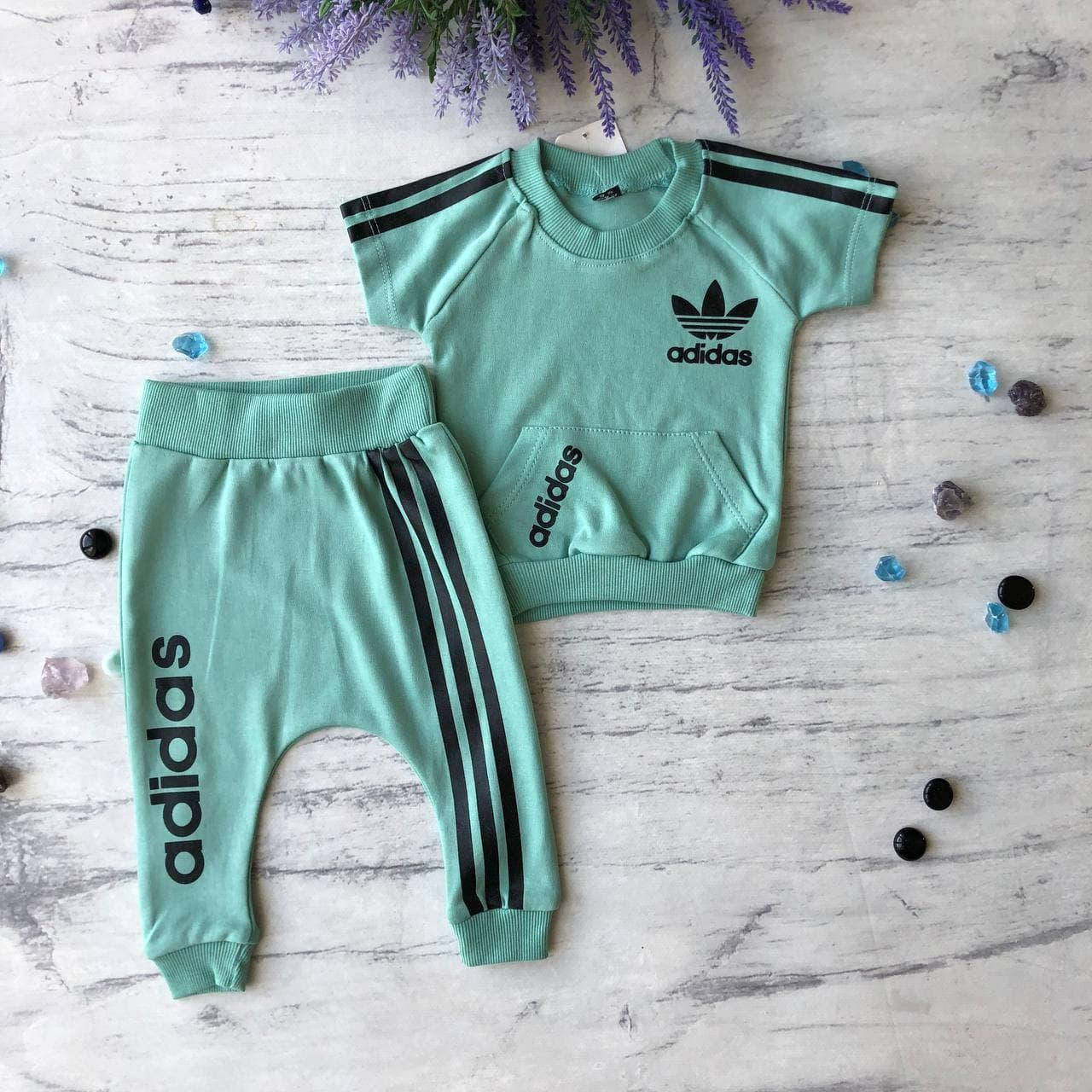 

Летний костюм на девочку в стиле Adidas 6. Размер 68 см