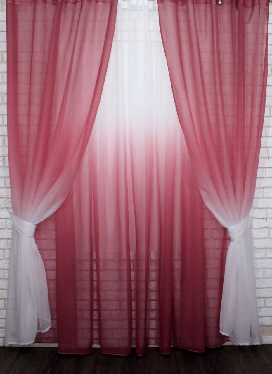 

"Омбре", ткань батист, под лён. На карниз 2-3м. Цвет марсала с белым 031дк 579т