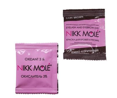 

Nikk Mole Краска для бровей и ресниц в саше + окислитель Dark brown Темно-коричневая 5 мл