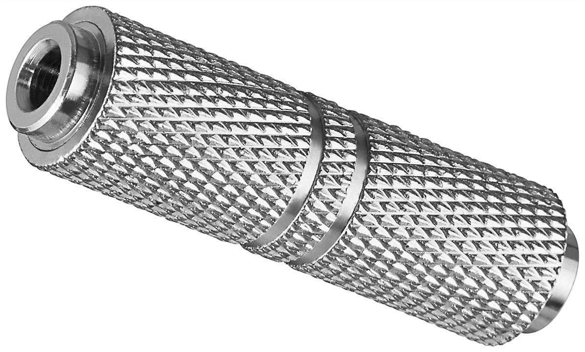 

Перехідник аудіо Jack 3.5mm 3pin F/F Lucom D=9.6mm AUX Zinc Серебряный(25.02.5024)